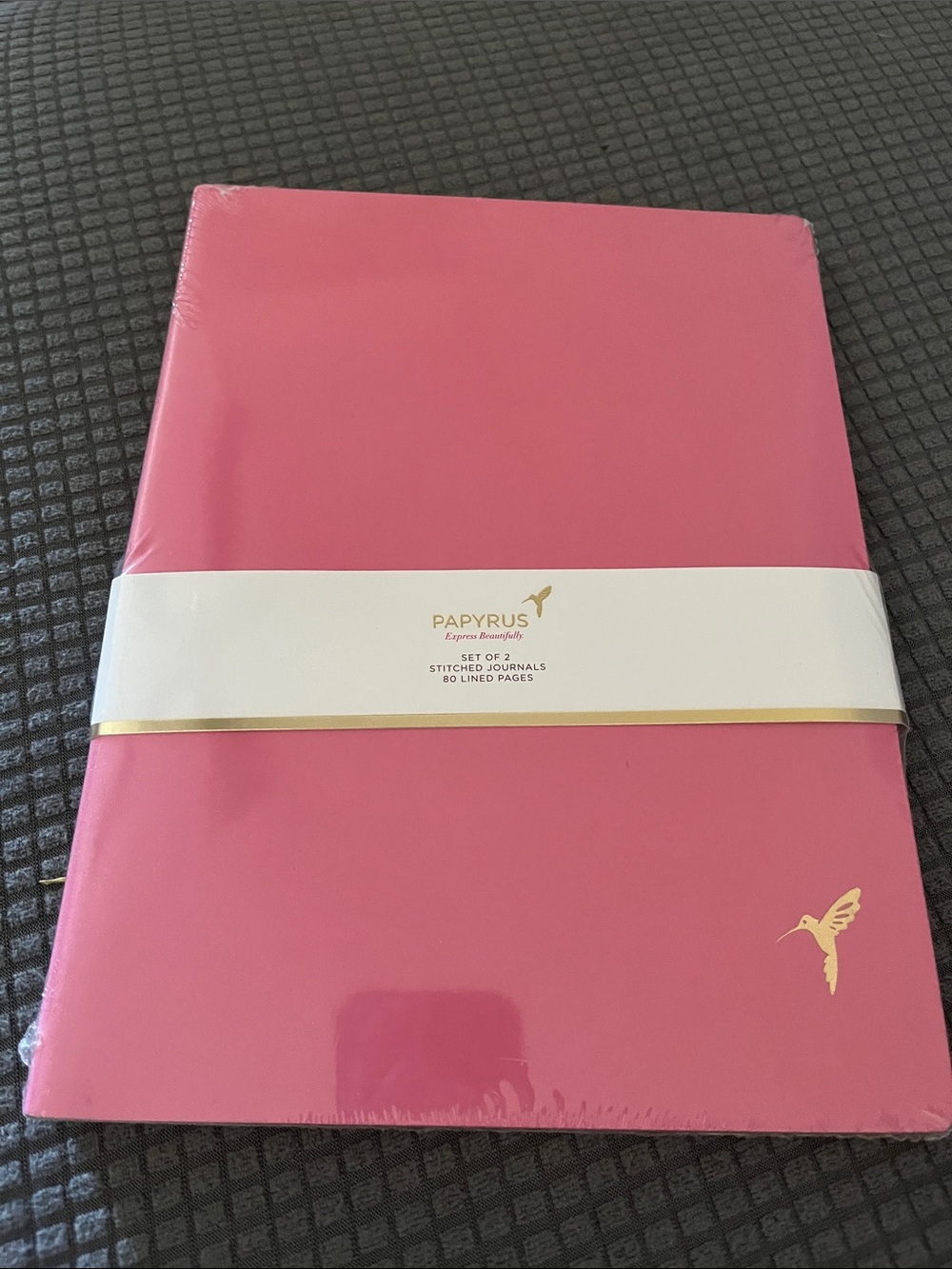 NWT Papyrus Pink Notebook Duo with Gold Hummingbird Accent